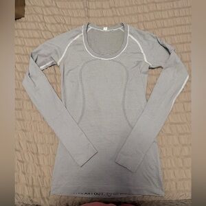 lululemon athletica Black and White Striped Long Sleeve Top